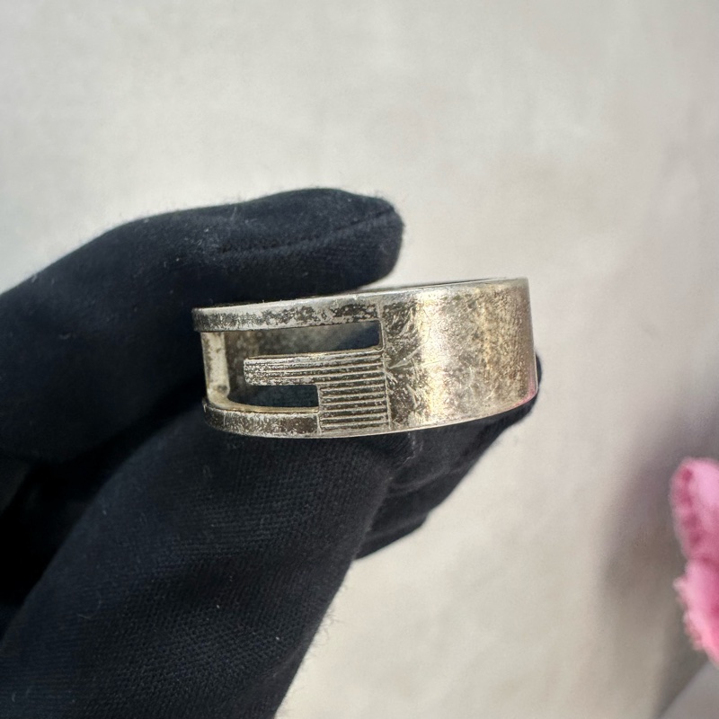 GUCCI 中古G 925銀飾戒指-5
