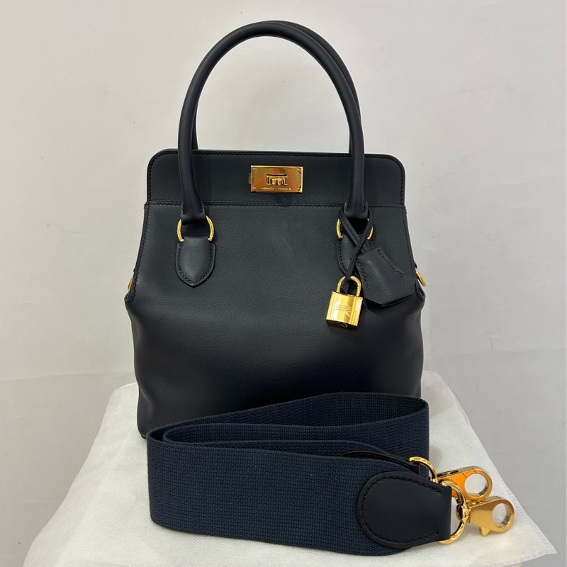 Hermes黑藍SWIFT 金釦Too box-1
