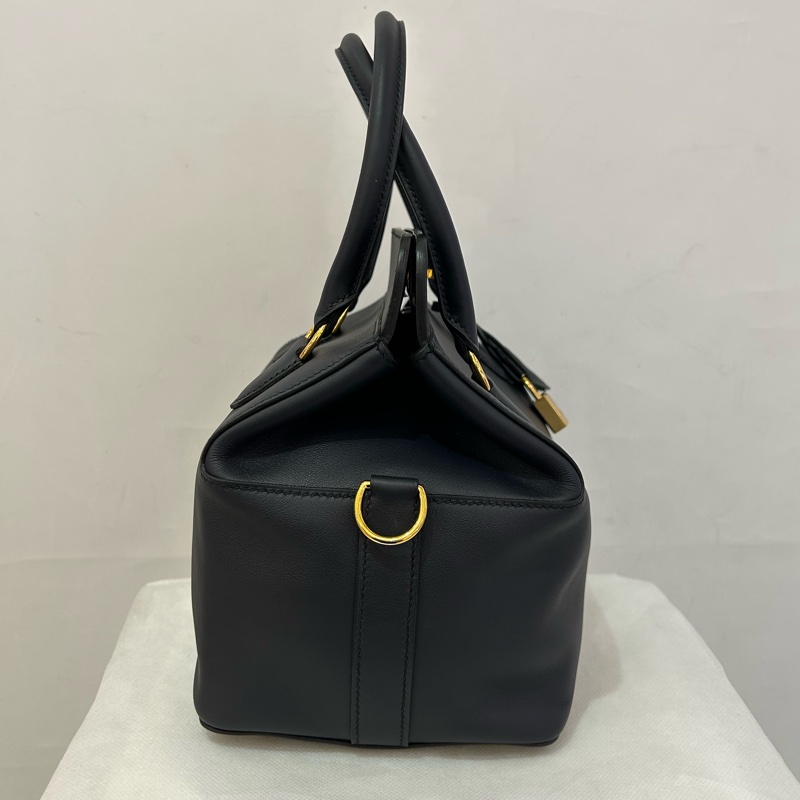 Hermes黑藍SWIFT 金釦Too box-4