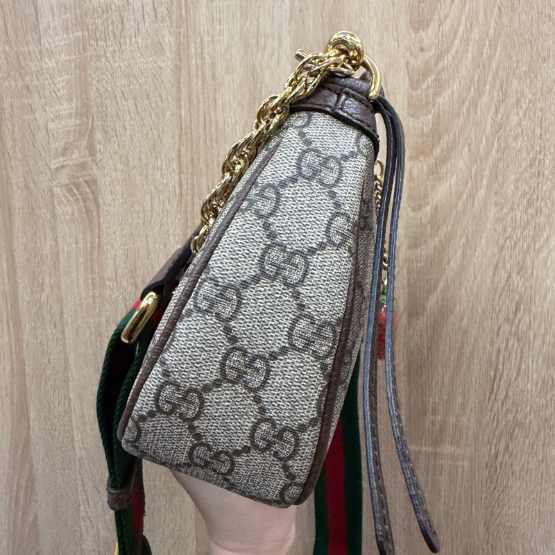 Gucci PVC咖牛皮Ophidia GG手提肩斜背包-3