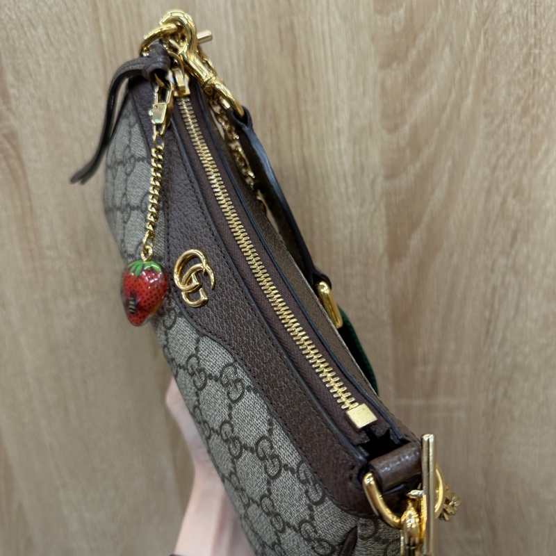 Gucci PVC咖牛皮Ophidia GG手提肩斜背包-4