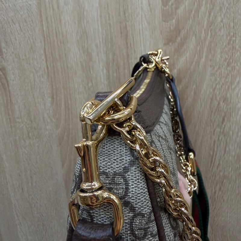 Gucci PVC咖牛皮Ophidia GG手提肩斜背包-5