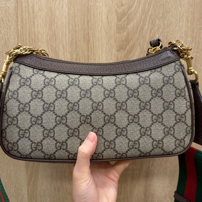 Gucci PVC咖牛皮Ophidia GG手提肩斜背包-7