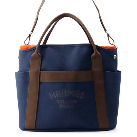 Hermes Hermès Sac de Pansage Groom 海軍藍/Fu Y 刻字 2way 單肩包