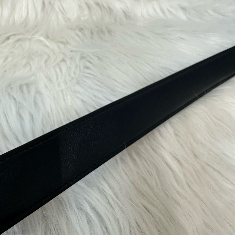 Hermes 黑灰雙面銀點H釦皮帶 95cm/32mm-16