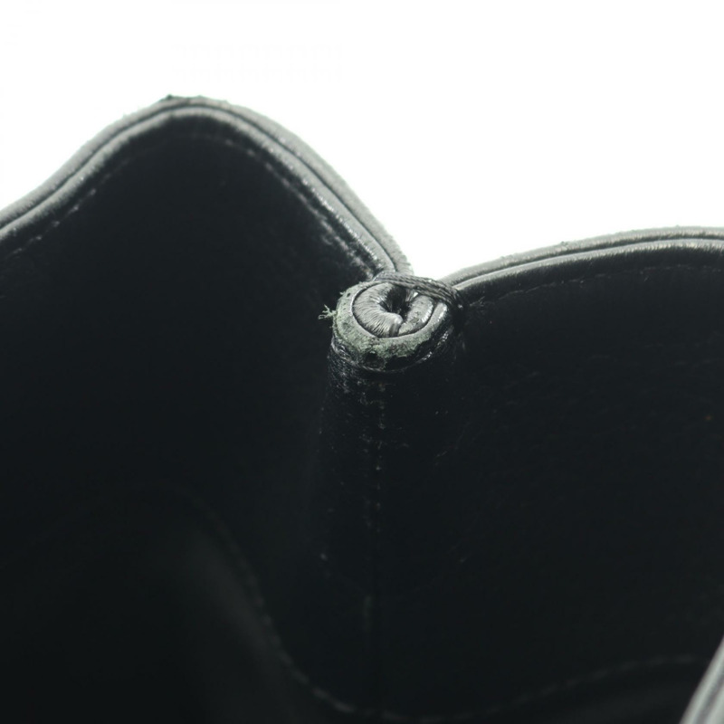 香奈兒 COCO 標誌鏈條肩背手提包，黑色皮革，二手，女士 CC Coco SHW-9