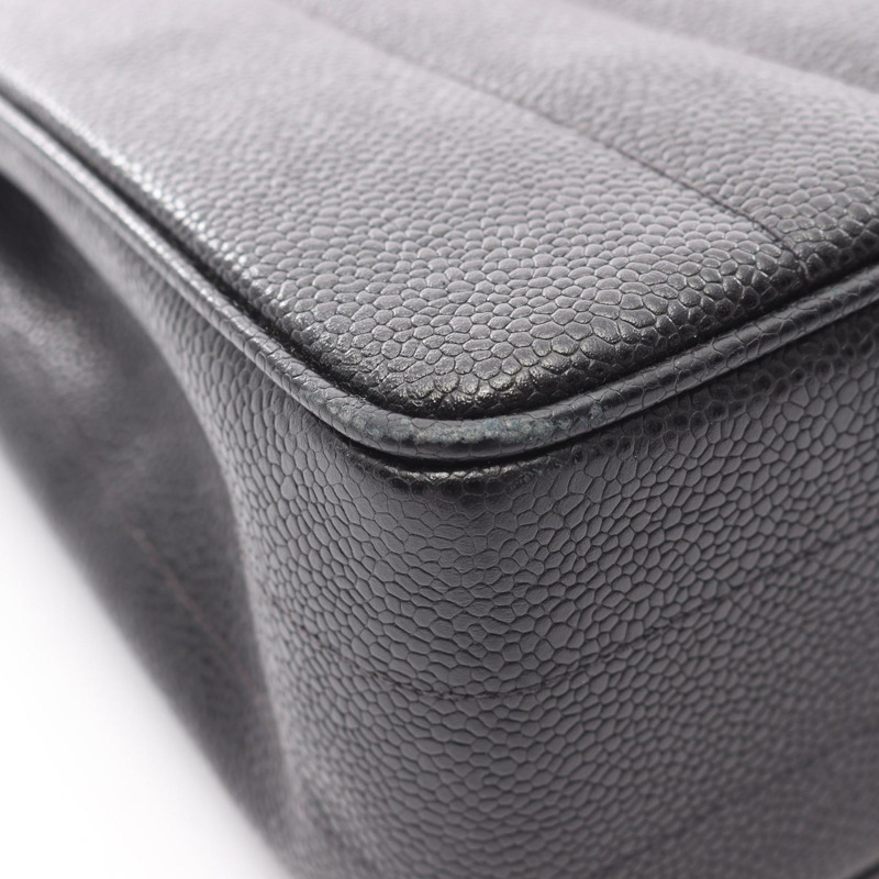 香奈兒 Mademoiselle 手提包，粒面小牛皮，黑色，金色五金，二手，女士 CC-9