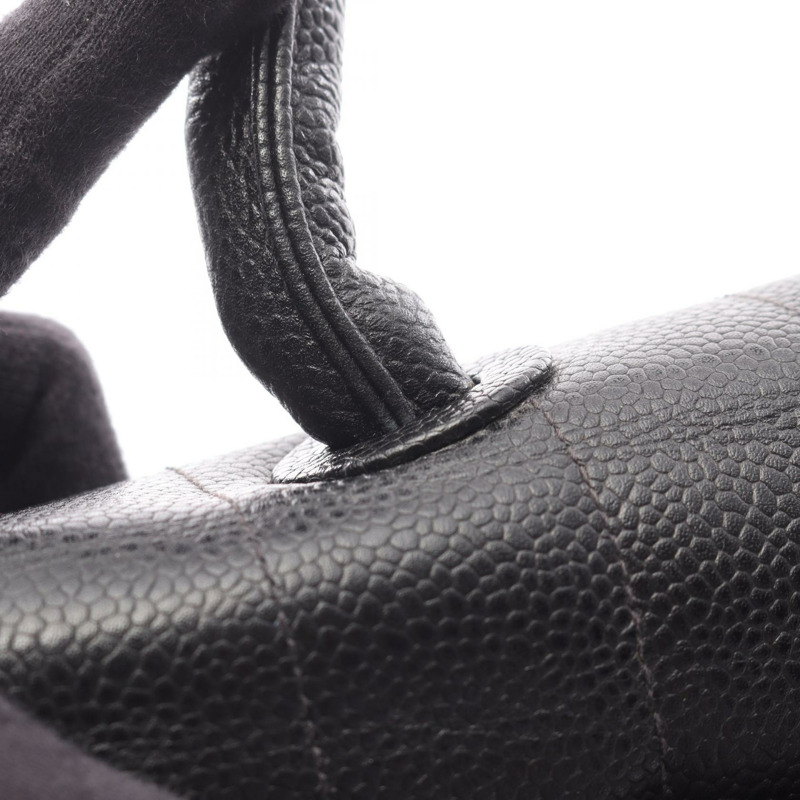 香奈兒 Mademoiselle 手提包，粒面小牛皮，黑色，金色五金，二手，女士 CC-11