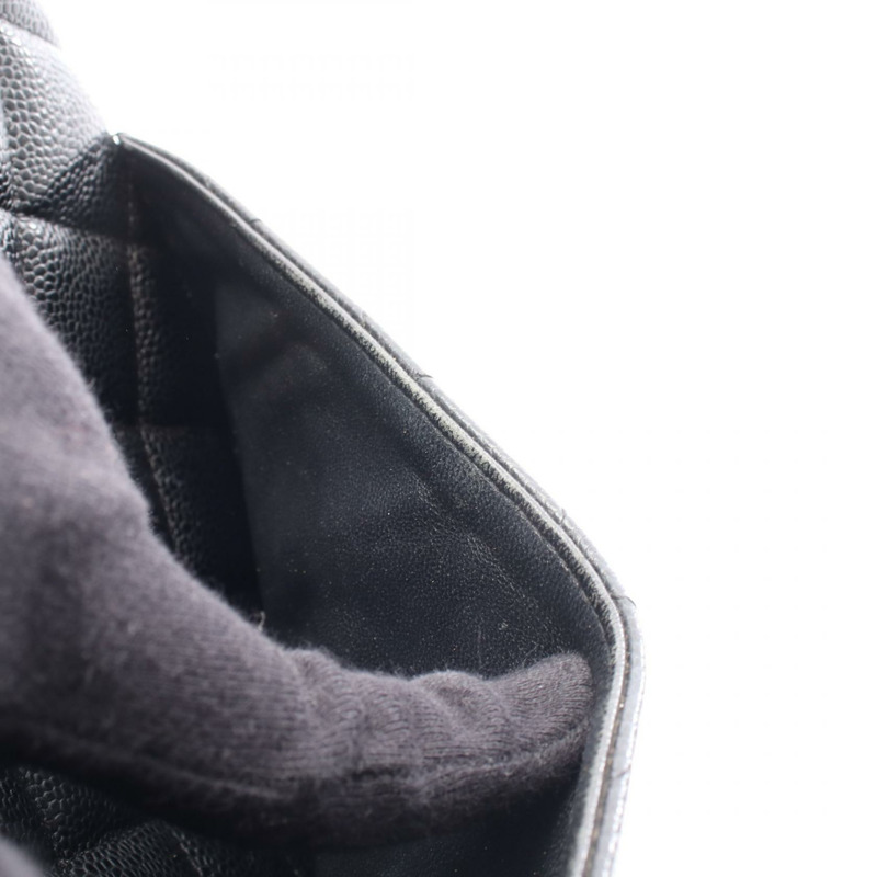 香奈兒 (CHANEL) Medallion 手提包，粒面小牛皮，黑色，銀色五金，二手，女士 CC-6