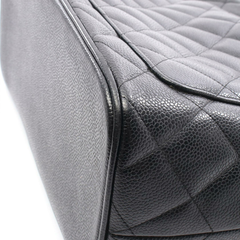 香奈兒 (CHANEL) Medallion 手提包，粒面小牛皮，黑色，銀色五金，二手，女士 CC-7