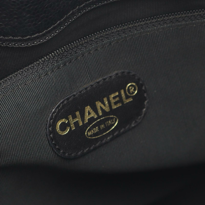 香奈兒 Jumbo COCO Mark Chian 手提單肩包，黑色皮革，金色五金，二手，女士 CC-3
