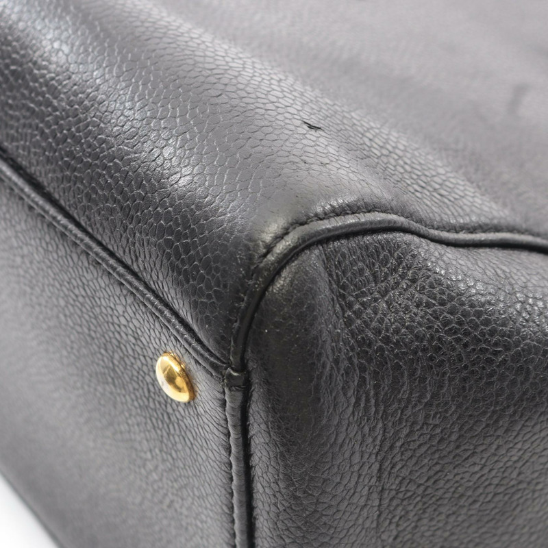 香奈兒 Jumbo COCO Mark Chian 手提單肩包，黑色皮革，金色五金，二手，女士 CC-6