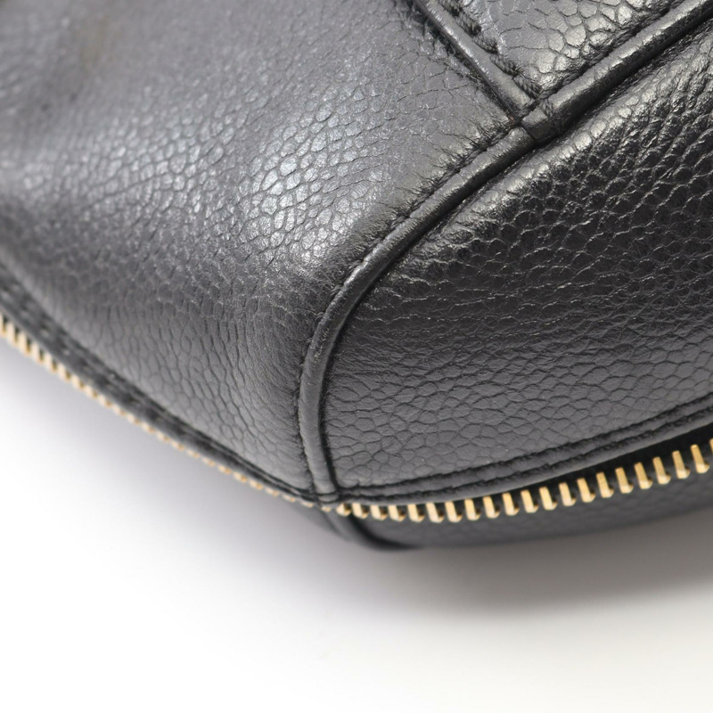 香奈兒 Jumbo COCO Mark Chian 手提單肩包，黑色皮革，金色五金，二手，女士 CC-7