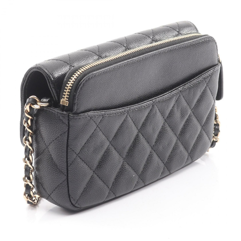 香奈兒 (CHANEL) 絎縫鏈條手機殼皮夾單肩斜背包 AP2096 皮革-1