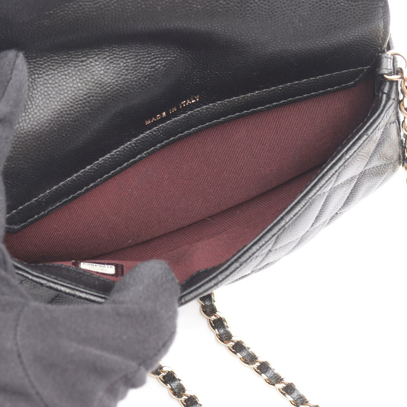 香奈兒 (CHANEL) 絎縫鏈條手機殼皮夾單肩斜背包 AP2096 皮革-3