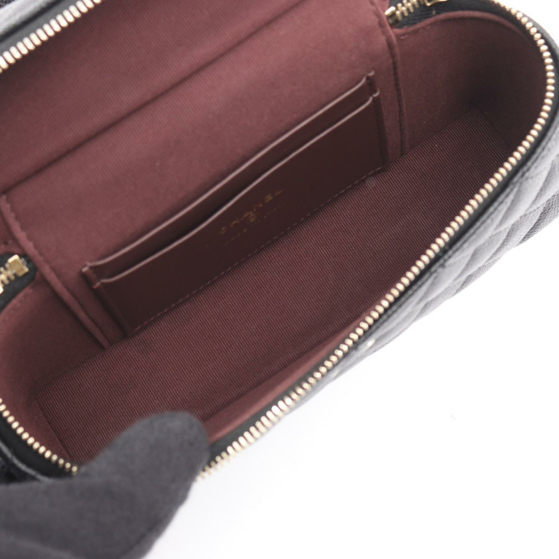 香奈兒 (CHANEL) 絎縫鏈條肩背斜背包，黑色皮革，金色五金，二手-2