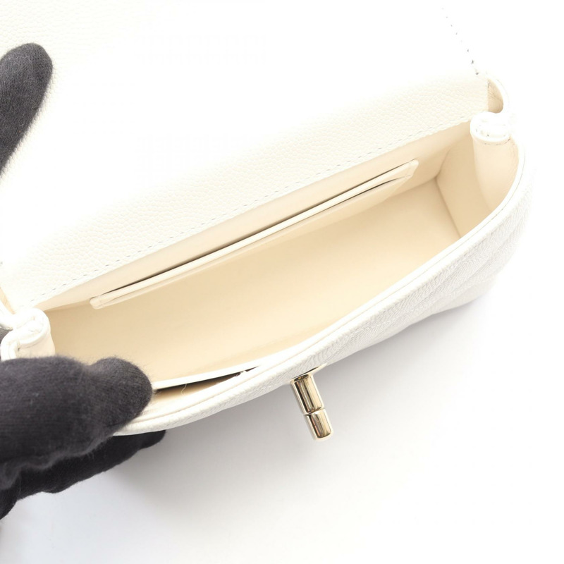 香奈兒 Coco Handle 迷你絎縫鏈條單肩斜背包 AP4244 白色-2