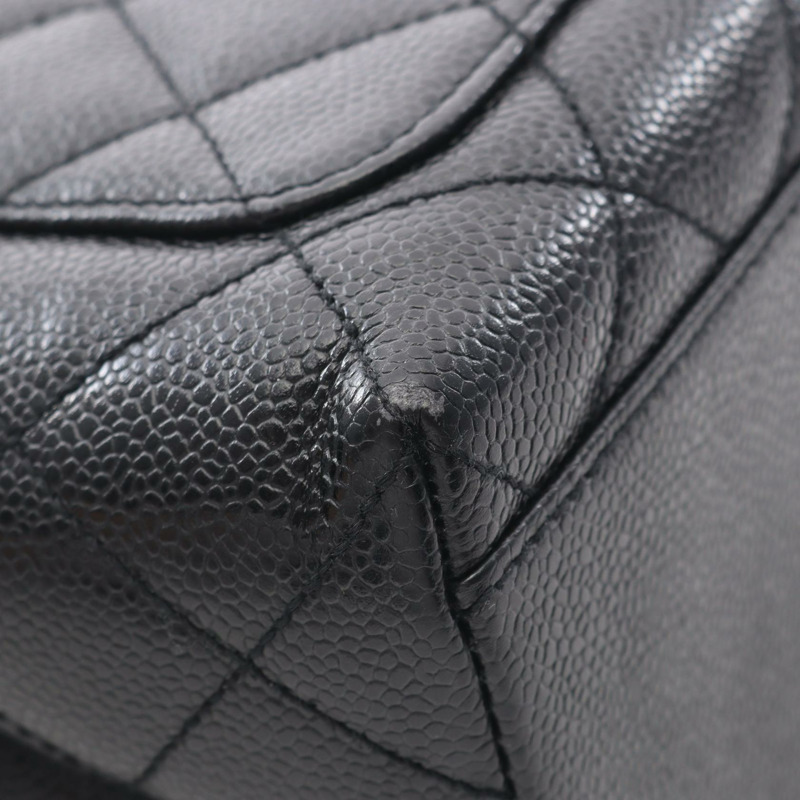 香奈兒 (CHANEL) Matelasse 手提包，粒面小牛皮，黑色，二手，女士，金色五金，CC Coco-8