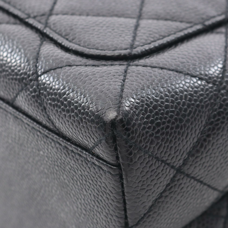 香奈兒 (CHANEL) Matelasse 手提包，粒面小牛皮，黑色，二手，女士，金色五金，CC Coco-9