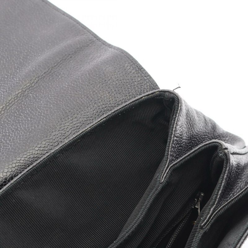 香奈兒 (CHANEL) Triple COCO Mark 雙肩包/背包，黑色皮革，二手，女士款，金色五金配件，CC-5