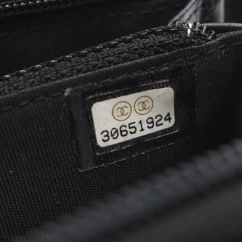 香奈兒 Boy Chanel 圓形拉鍊皮夾 A80566 黑色皮革 二手 女士 GHW CC Coco-4