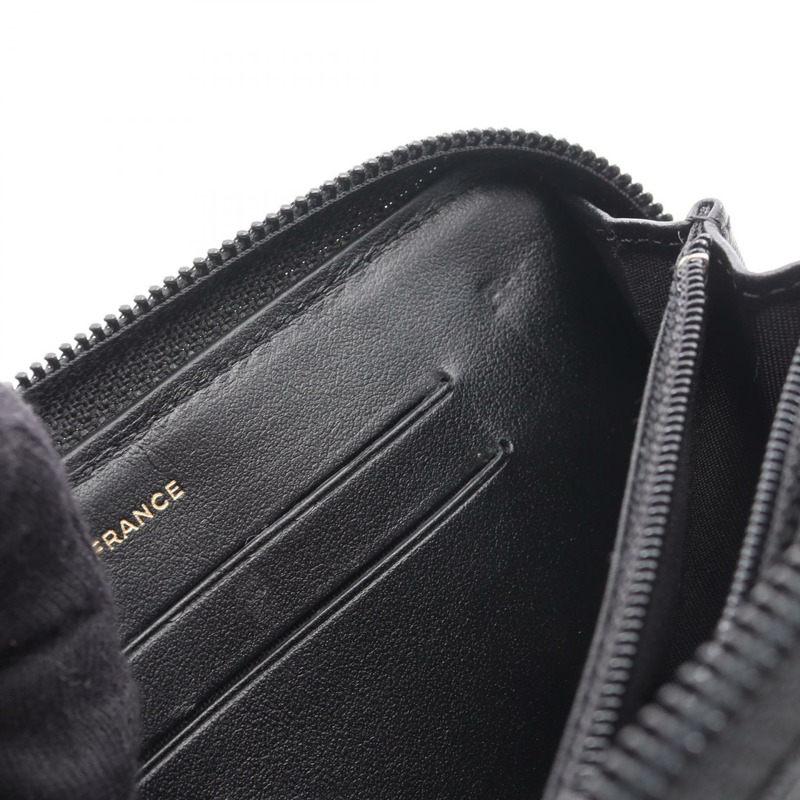 香奈兒 Boy Chanel 圓形拉鍊皮夾 A80566 黑色皮革 二手 女士 GHW CC Coco-8