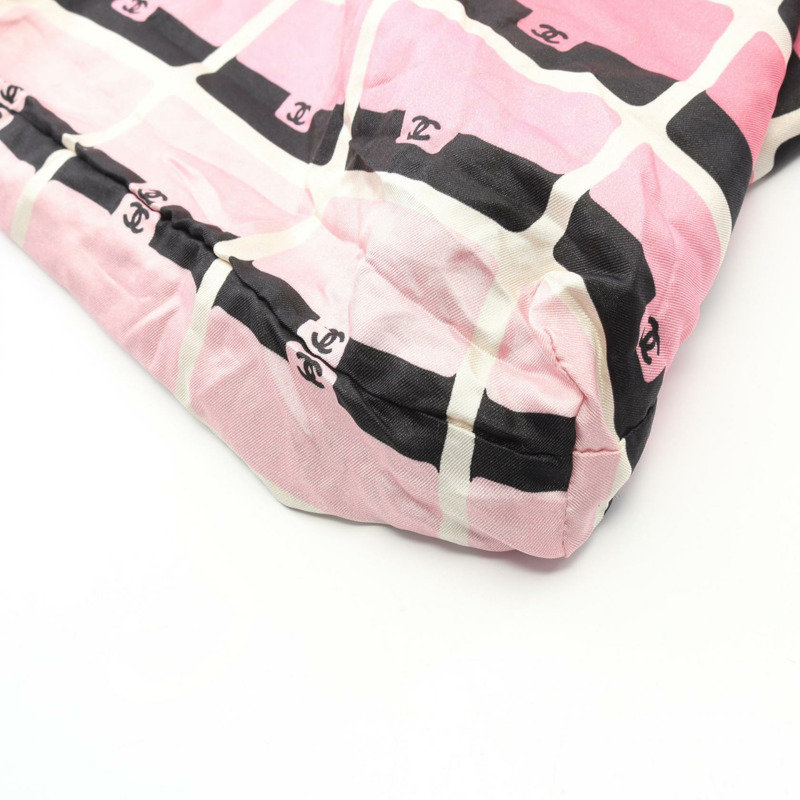 香奈兒 (CHANEL) 絎縫肩托特包 AP2095 皮革織物 粉紅色 黑色 二手 金色五金 CC-6