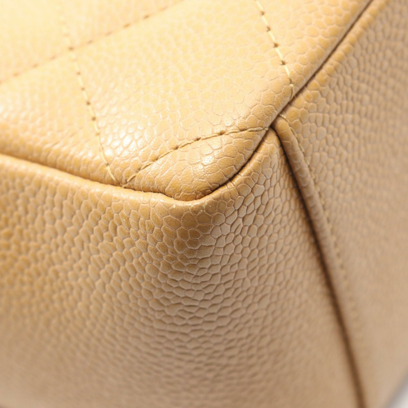 香奈兒 Matelasse PST 鏈條肩背手提包，粒面小牛皮，米色，金色五金，二手-5