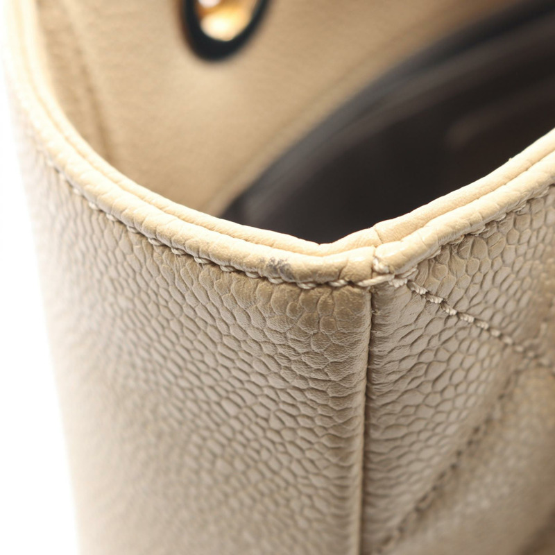 香奈兒 Matelasse PST 鏈條手提單肩包，粒面小牛皮，米色，金色五金，二手-5