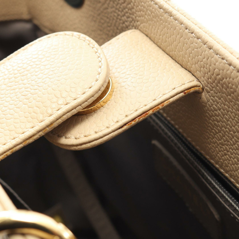 香奈兒 Matelasse PST 鏈條手提單肩包，粒面小牛皮，米色，金色五金，二手-8