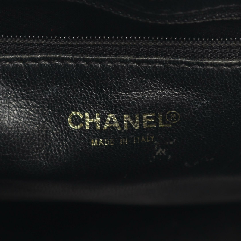 香奈兒 (CHANEL) Medallion 手提包，粒面小牛皮，黑色，金色五金，二手，女士 CC-3