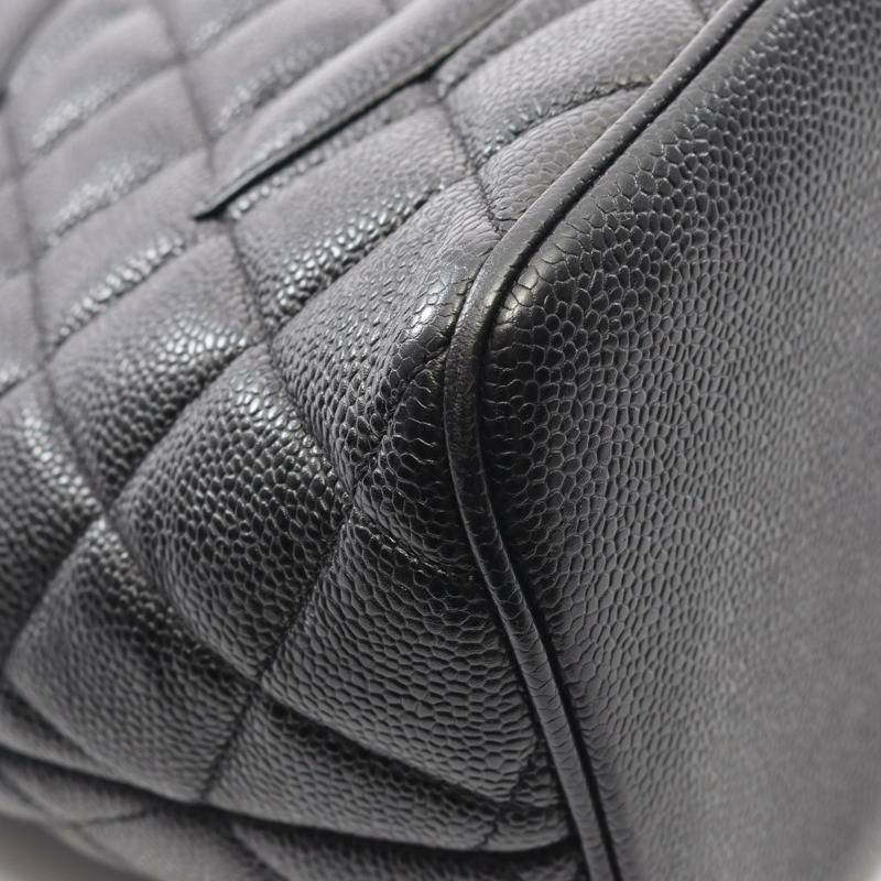 香奈兒 (CHANEL) Medallion 手提包，粒面小牛皮，黑色，金色五金，二手，女士 CC-6