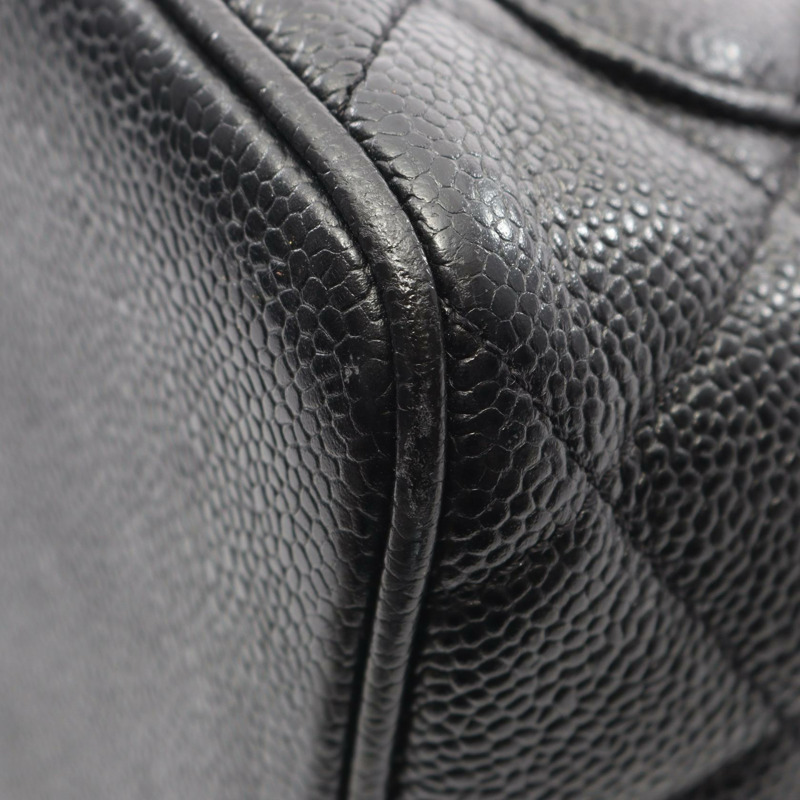 香奈兒 (CHANEL) Medallion 手提包，粒面小牛皮，黑色，金色五金，二手，女士 CC-7