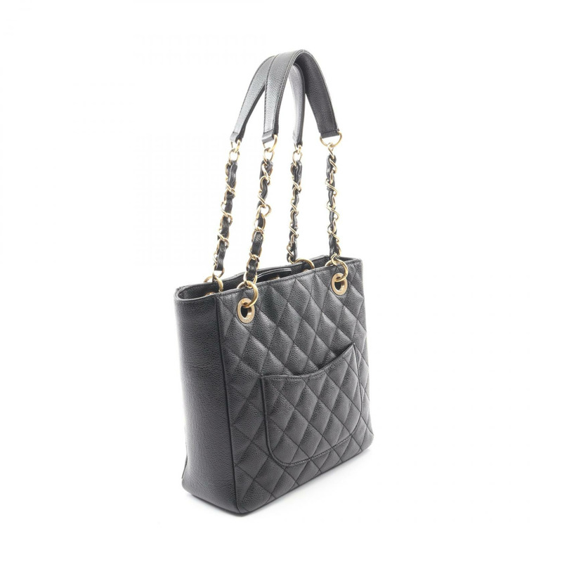 香奈兒 Matelasse PST 鏈條手提單肩包，粒面小牛皮，黑色，金色五金，二手-1