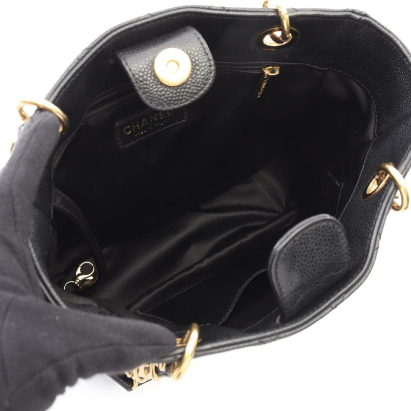 香奈兒 Matelasse PST 鏈條手提單肩包，粒面小牛皮，黑色，金色五金，二手-2