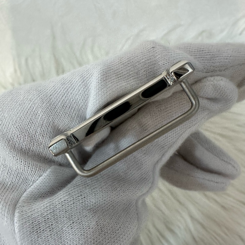 Hermes 黑籃銀質紋H釦皮帶 95cm/32mm-16