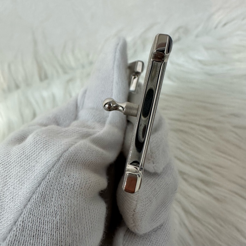 Hermes 黑籃銀質紋H釦皮帶 95cm/32mm-17