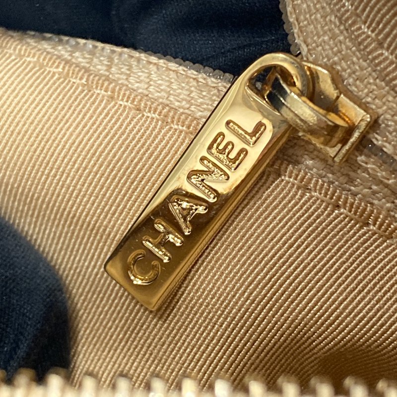 CHANEL 香奈兒 A22476 Pre-Owned 2003 CC 荔枝牛皮 肩背包 奶茶色 金釦-15