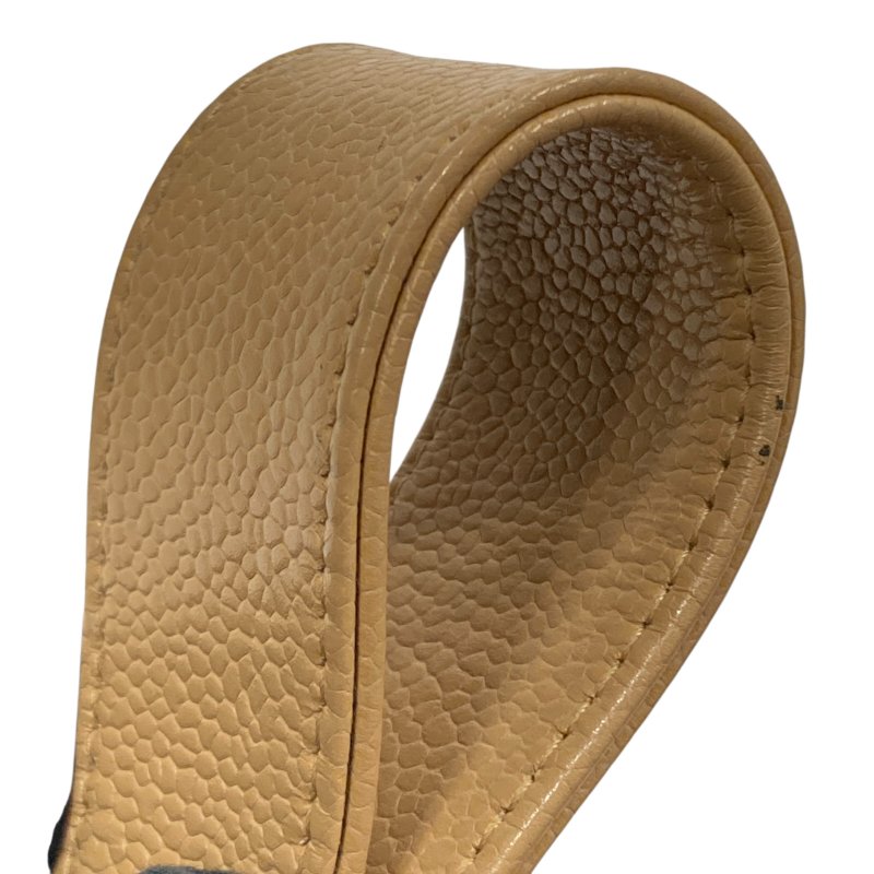 CHANEL 香奈兒 A22476 Pre-Owned 2003 CC 荔枝牛皮 肩背包 奶茶色 金釦-18