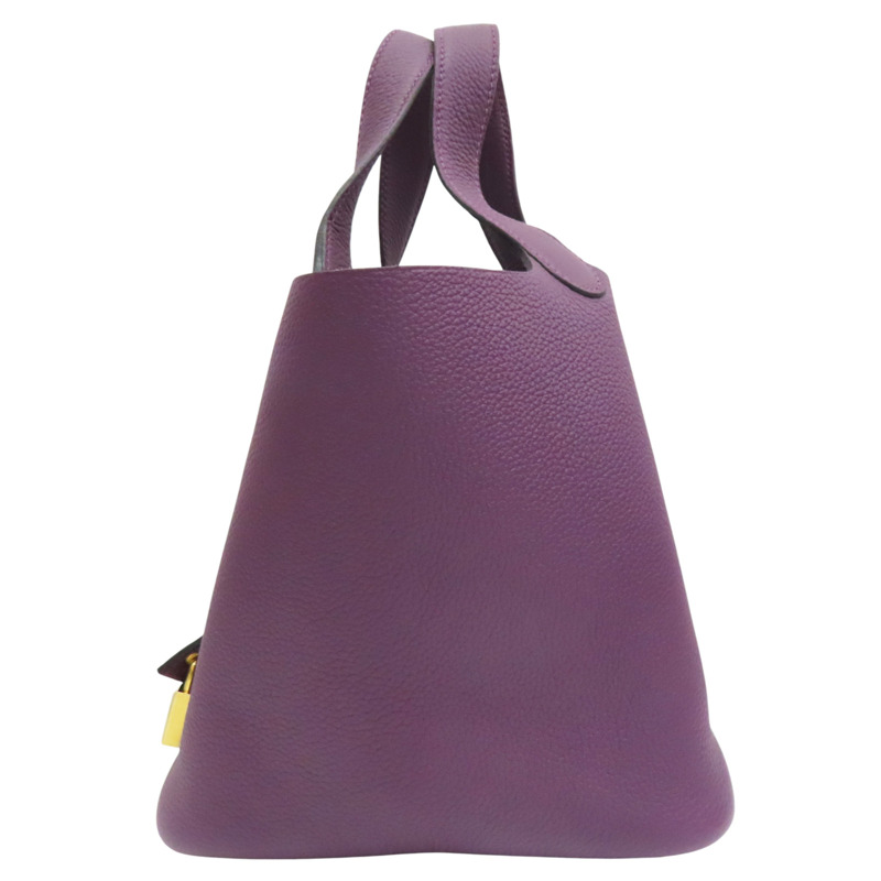 黑醋栗紫 Taurillon牛皮 Picotin Lock 18 手提包 U刻【HERMES 愛馬仕】 H073597CCN5-1