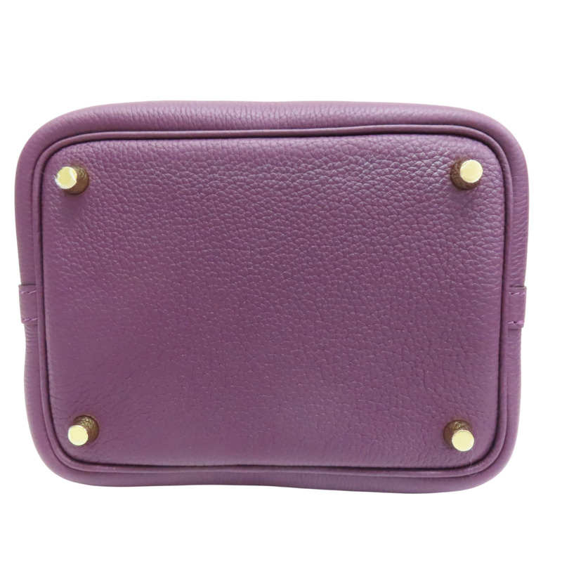 黑醋栗紫 Taurillon牛皮 Picotin Lock 18 手提包 U刻【HERMES 愛馬仕】 H073597CCN5-3