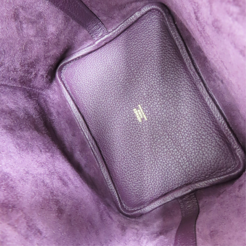 黑醋栗紫 Taurillon牛皮 Picotin Lock 18 手提包 U刻【HERMES 愛馬仕】 H073597CCN5-4