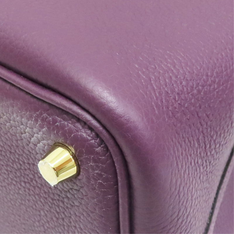 黑醋栗紫 Taurillon牛皮 Picotin Lock 18 手提包 U刻【HERMES 愛馬仕】 H073597CCN5-9