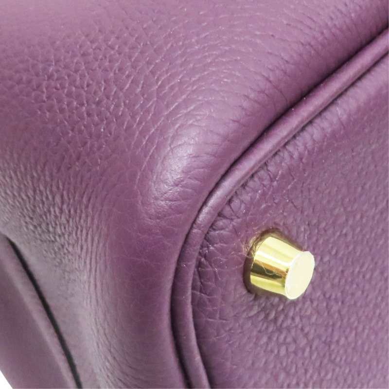 黑醋栗紫 Taurillon牛皮 Picotin Lock 18 手提包 U刻【HERMES 愛馬仕】 H073597CCN5-10
