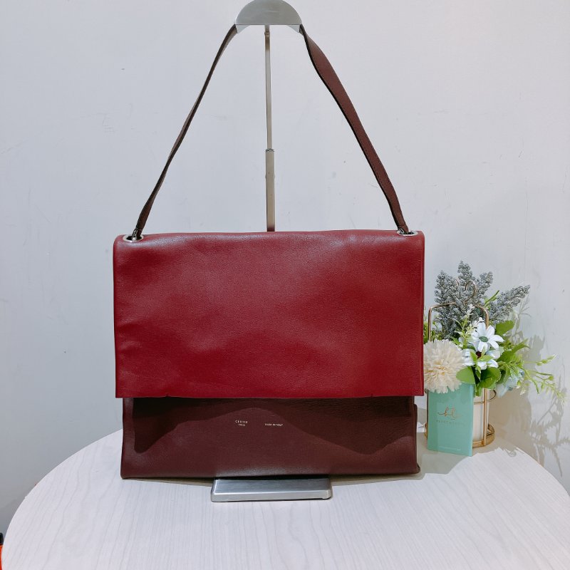 TK1942 Celine 思琳單肩包包All Soft Tote Bag Calfskin Wine Red-0