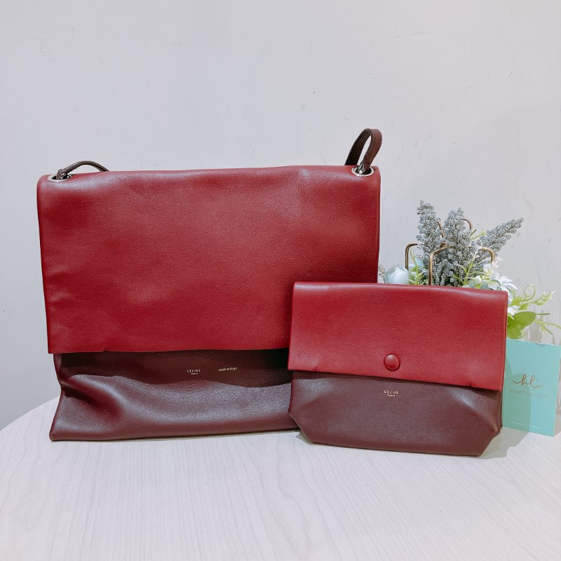 TK1942 Celine 思琳單肩包包All Soft Tote Bag Calfskin Wine Red-18