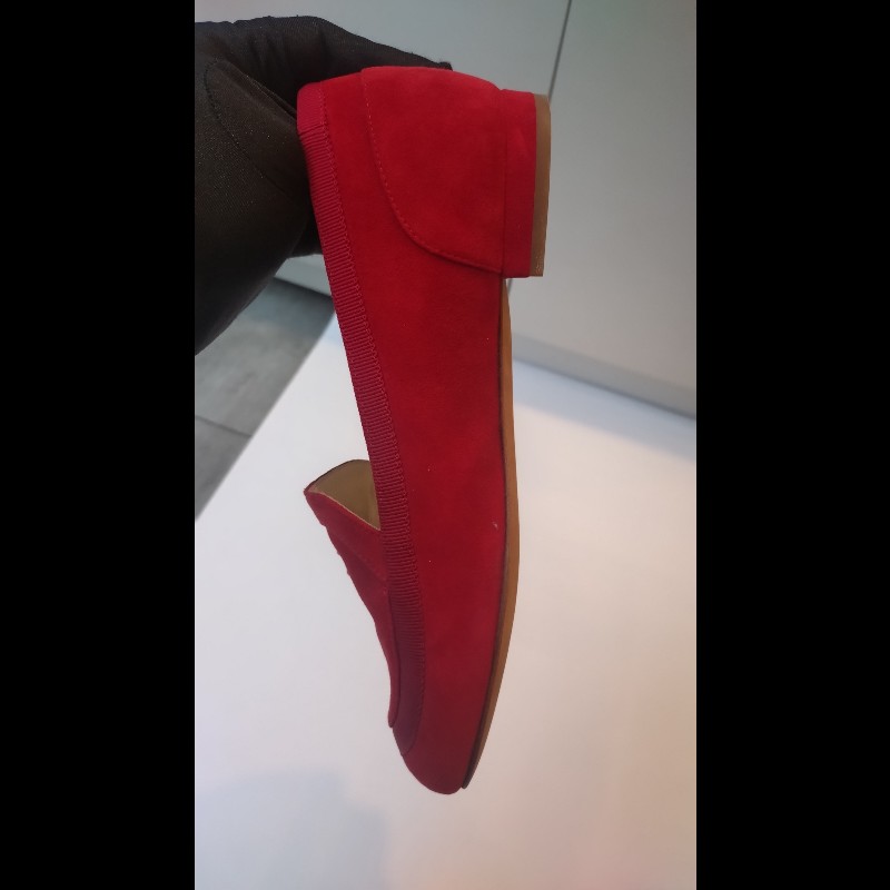 Chanel 紅麂皮女平底鞋-6