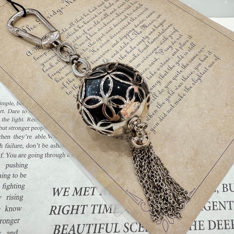 Louis Vuitton 黑色貓眼 吊飾 vintage 中古-0