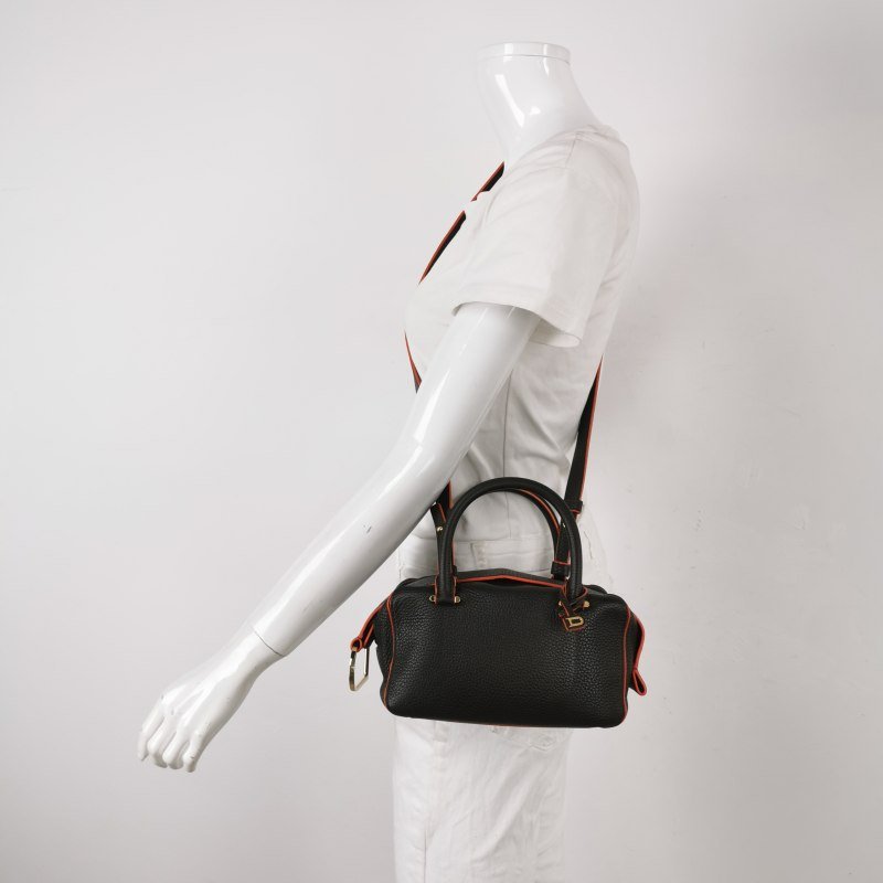 Delvaux Coolbox迷你牛皮拼色D形飾扣斜挎包單肩包-1