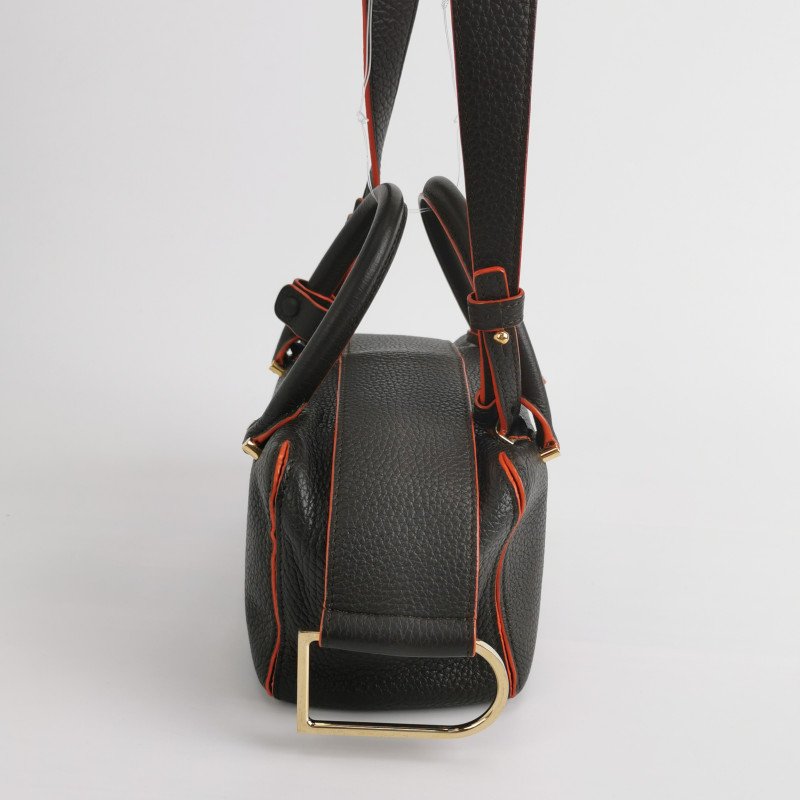 Delvaux Coolbox迷你牛皮拼色D形飾扣斜挎包單肩包-6